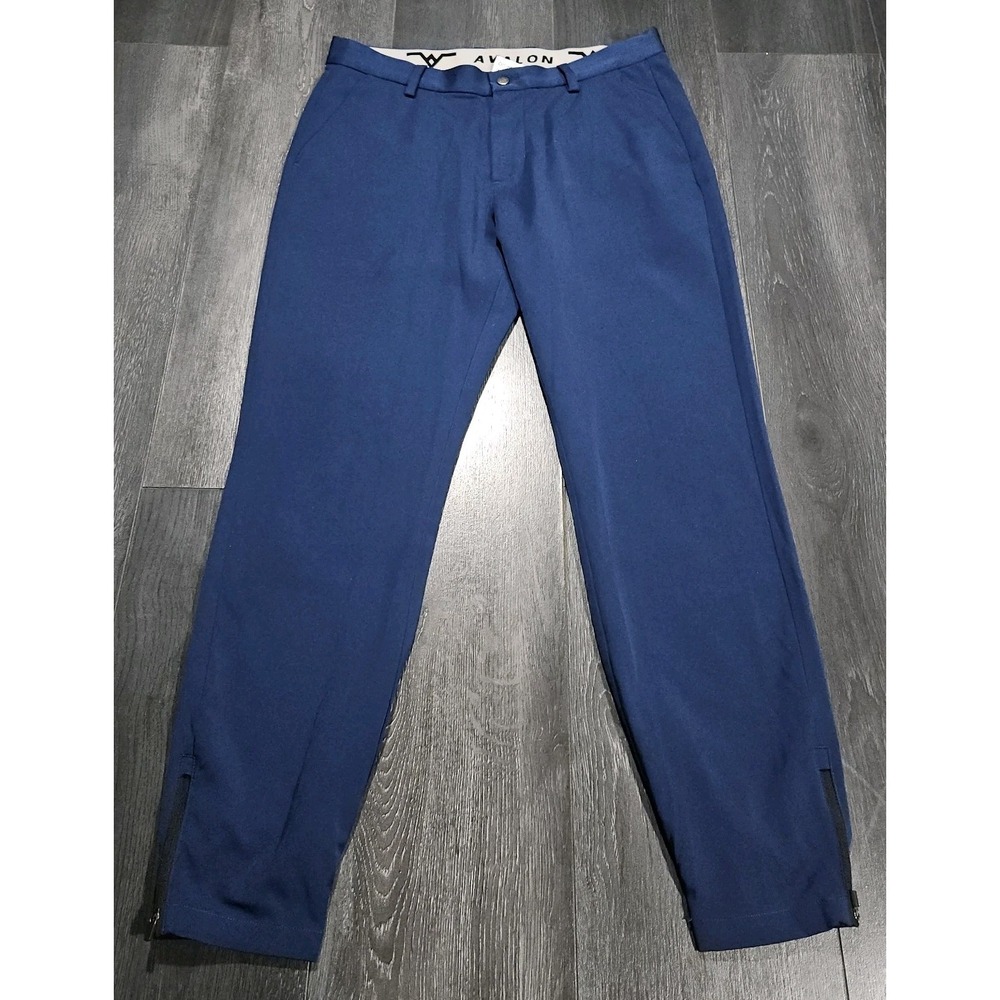 Avalon Golf Performance Jogger Men 32R Blue Stretch Zip Ankle Lightweight Preppy